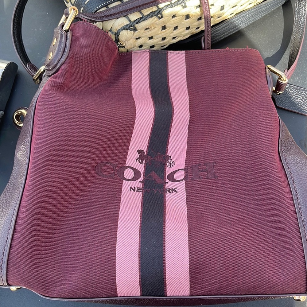 Burgundy Coach handbag